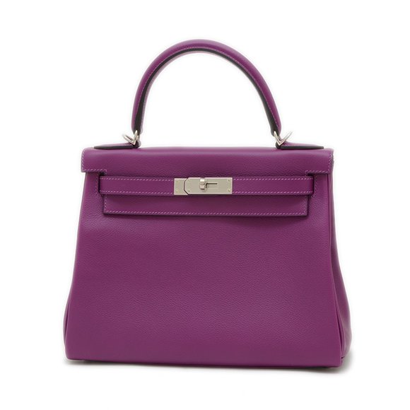 Hermes Hermès Kelly 28 handbag with inner stitching, Evercolor anemone patter... - Picture 1 of 7